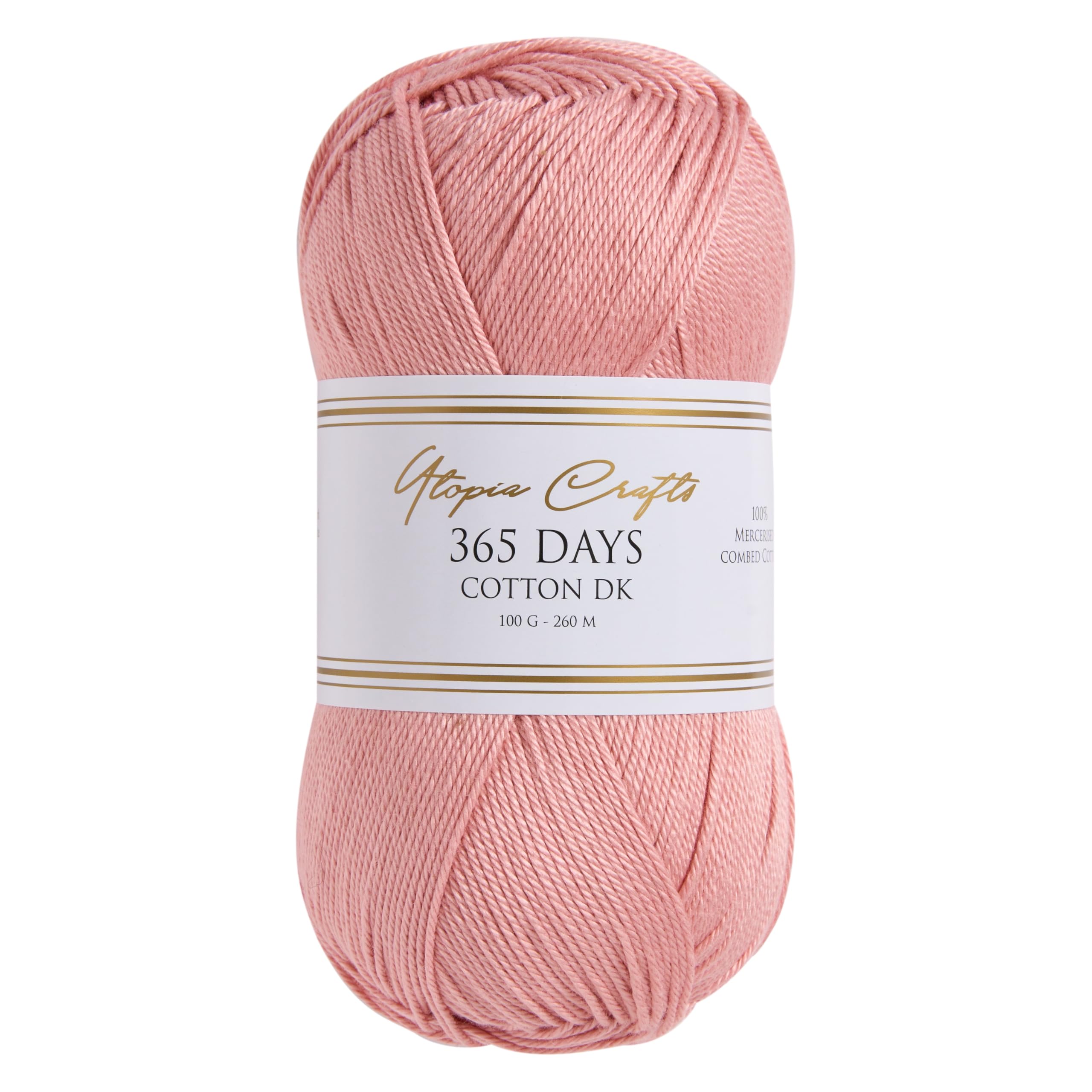 Utopia Crafts 365 Days Mercerised Combed Cotton DK Yarn for Knitting & Crochet 100g (Powder Rose) โ image 1