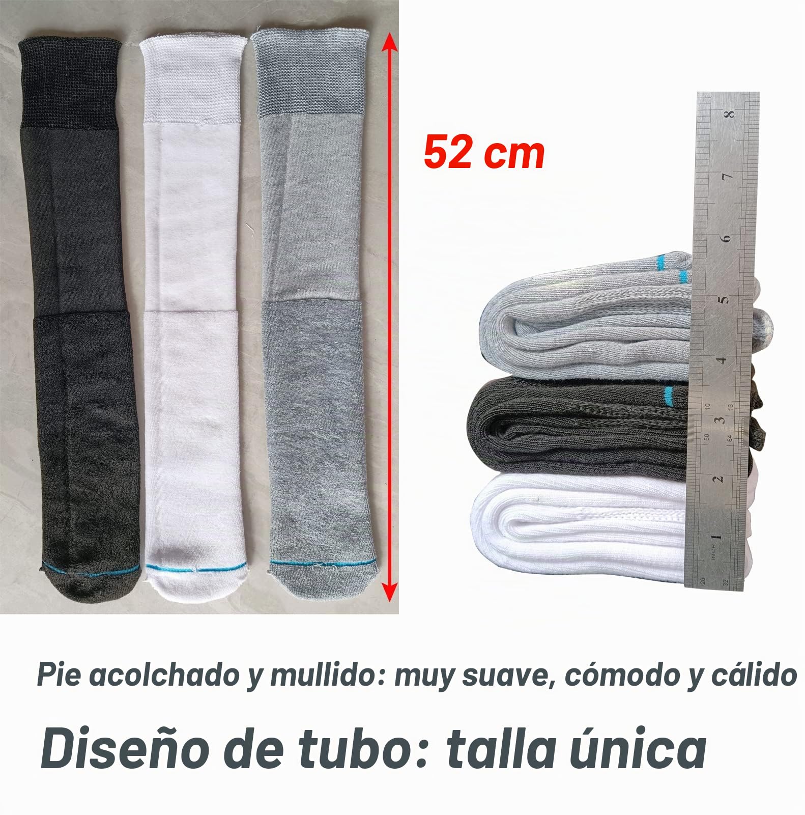 Forro de repuesto para botas ortopédicas para caminar, calcetines de tubo debajo de la cámara de aire y botas de fractura, zapatos fundidos quirúrgicos, color gris, 4 pares