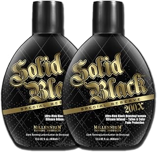Millennium Tanning Solid Black Special Reserve 200X Tanning Lotion, 13.5 Ounces, 2-pack