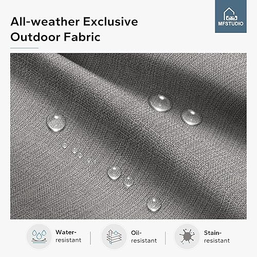 Miniatura 7 de MFSTUDIO Juego de 2 sillas de comedor para patio al aire libre, sillas de patio resistentes con cojines, sillas de terraza de hierro forjado para