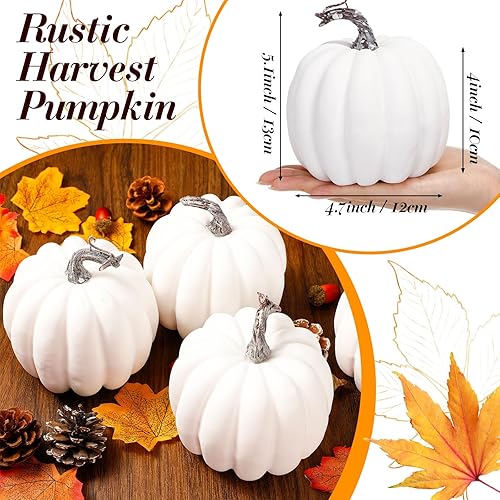 Vista 2 de Liliful 20 calabazas artificiales de espuma de 4.7 x 5.2 pulgadas, calabazas falsas de plástico para decorar decoraciones de simulación de cosecha