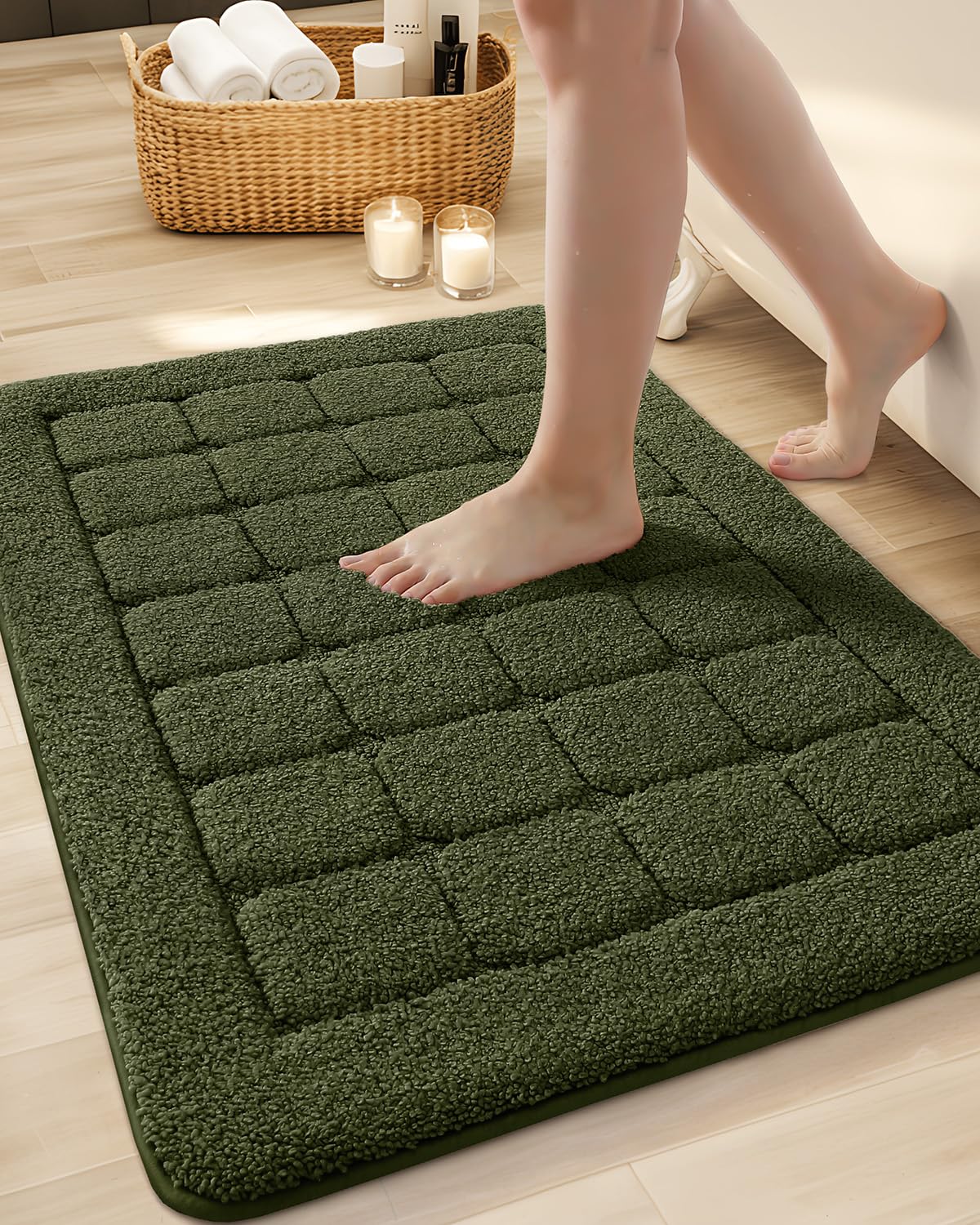 COLOR&GEOMETRY Bath Mat 60 x 90 cm, Extra Soft Absorbent Microfiber, Non-Slip Washable Rugs for Shower Floor, Bathmat Bathroom Accessories Decor โ image 1