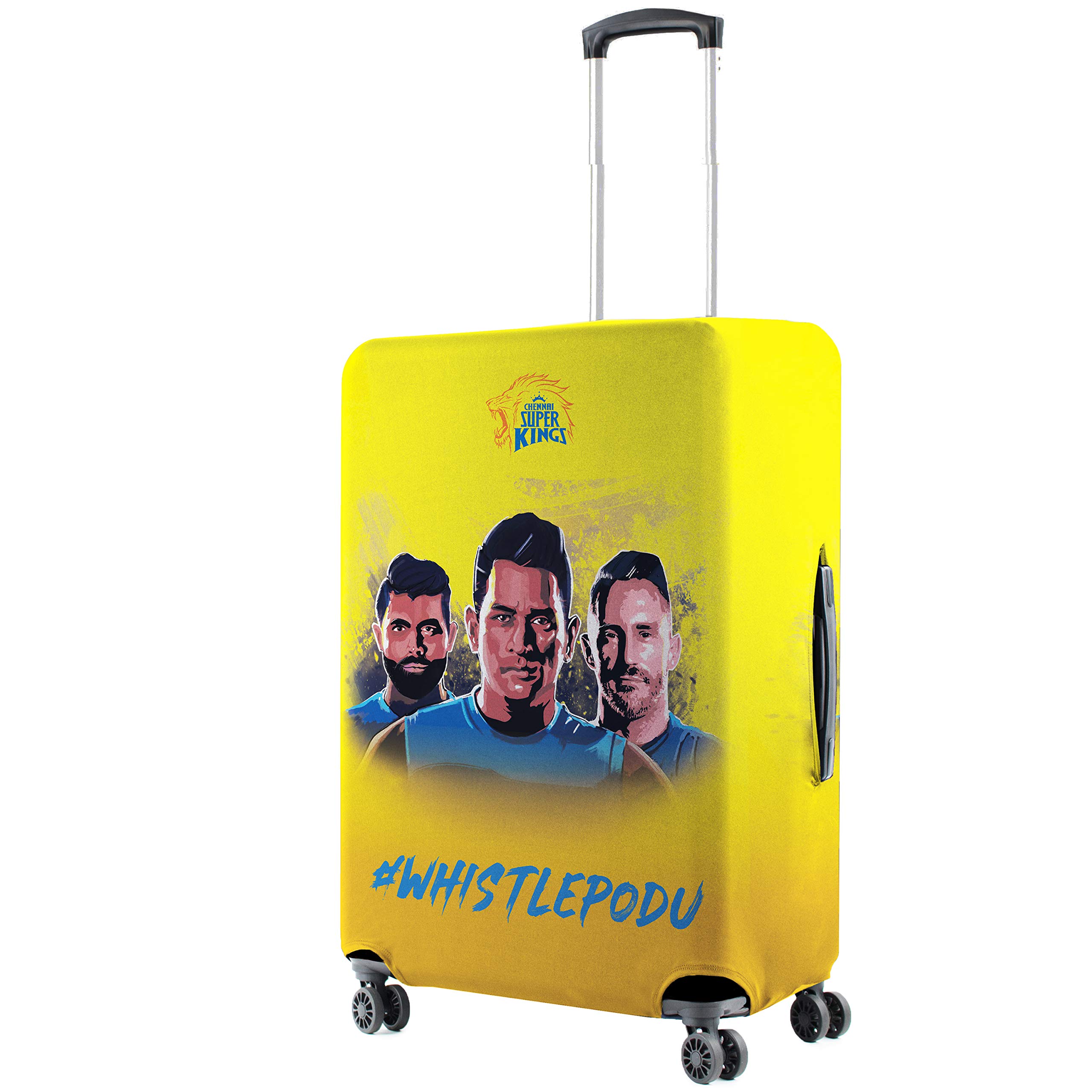 nasher miles x Chennai Super Kings (CSK) Polyester Yellow Whistle Podu Protective Luggage Cover-picture-12