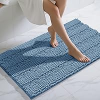 Vista 10 de Yimobra Tapetes de baño lavables, de chenilla súper suave y absorbente, para suelo y alfombra, de secado rápido, antideslizante, para bañera y Beige