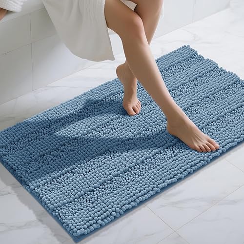 Miniatura 9 de Yimobra Alfombras lavables para baño, alfombra de baño de chenilla súper suave y absorbente para piso y alfombra, alfombra antideslizante de secado