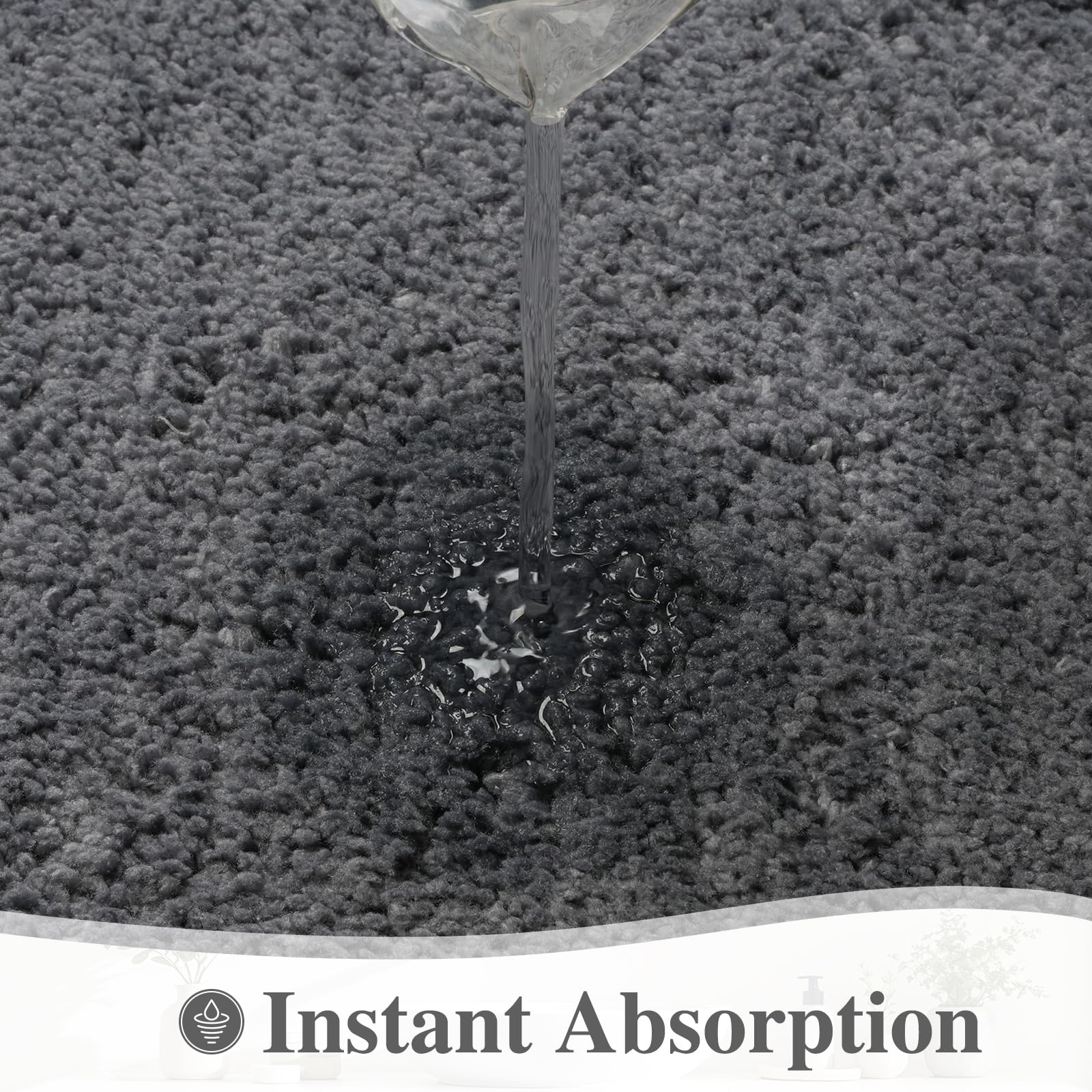 Set di 3 tappetini da bagno antiscivolo e antimuffa, lavabili