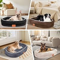 BOCHAO Ortopédikus Kutyaágy Memóriahabos Tojás Forma Szürke XL 106x80cm - XL -L 106xB 80xH 19cm, gray 7