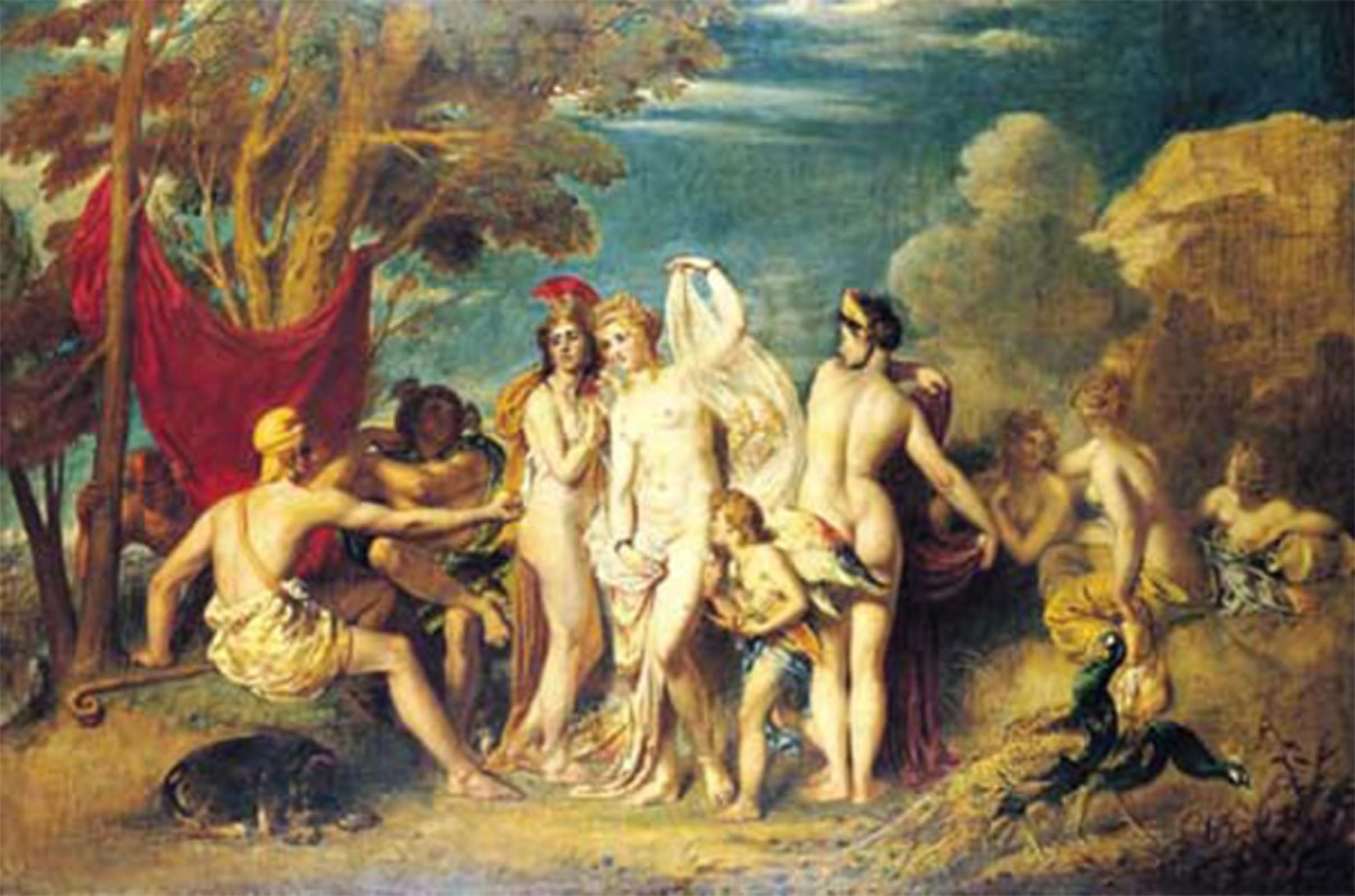 POSTERIIk Vintage Art Print Images Pictures Print The Judgement of Paris William Etty Modern Colour Posters for Office Home Decor 60x90cm