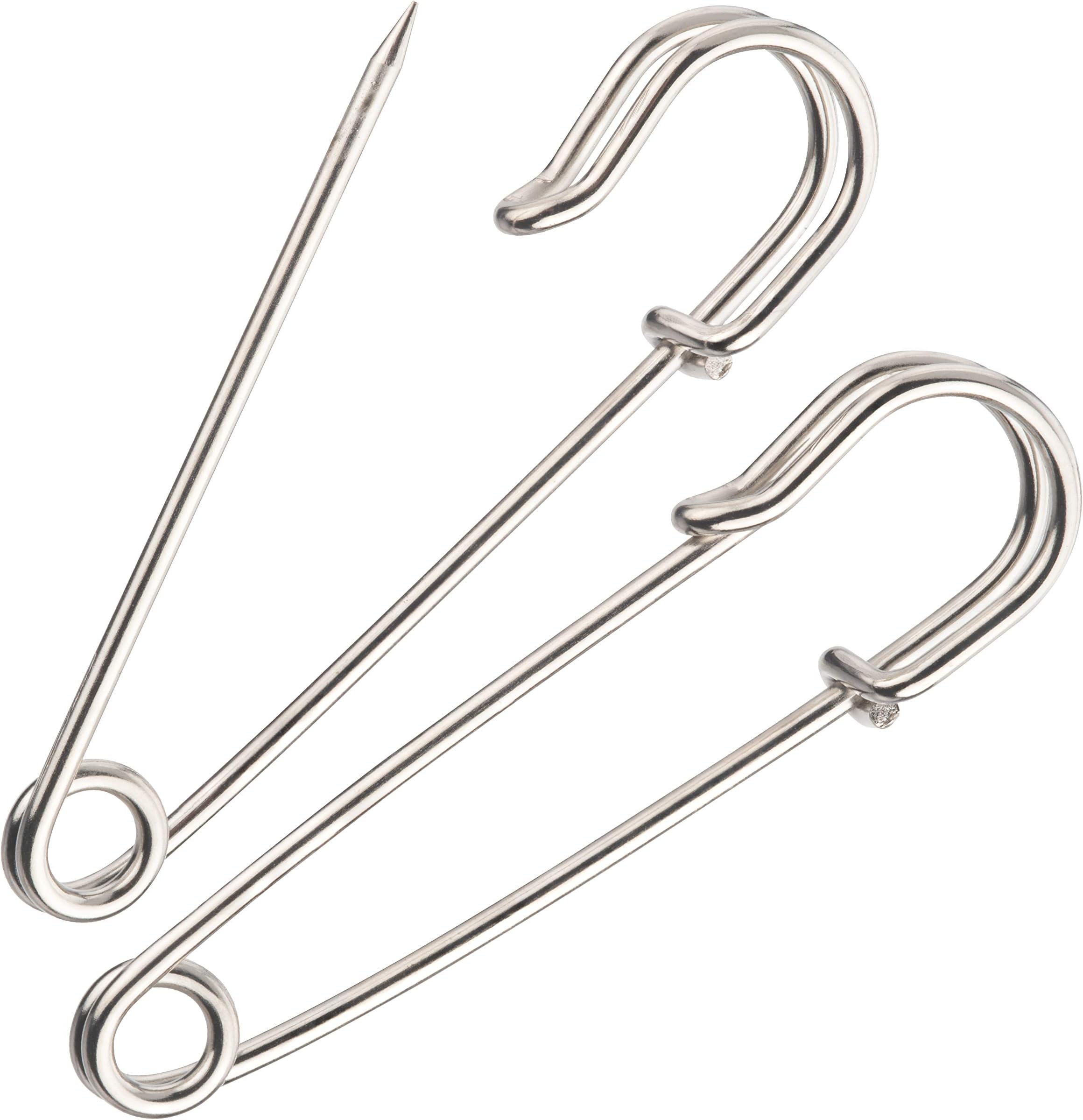 The Bead ShopThe Bead Shop Kilt Pins | Large Safety Pins 64mm (Pack of 10) Heavy Duty Rubber Cloth Pins