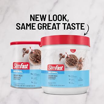 SlimFast Original Meal Replacement Powder, Creamy Milk Chocolate, Weight Loss Shake Mix, 10g of Protein, 14 Servings (Pack of 3) (Packaging May Vary)