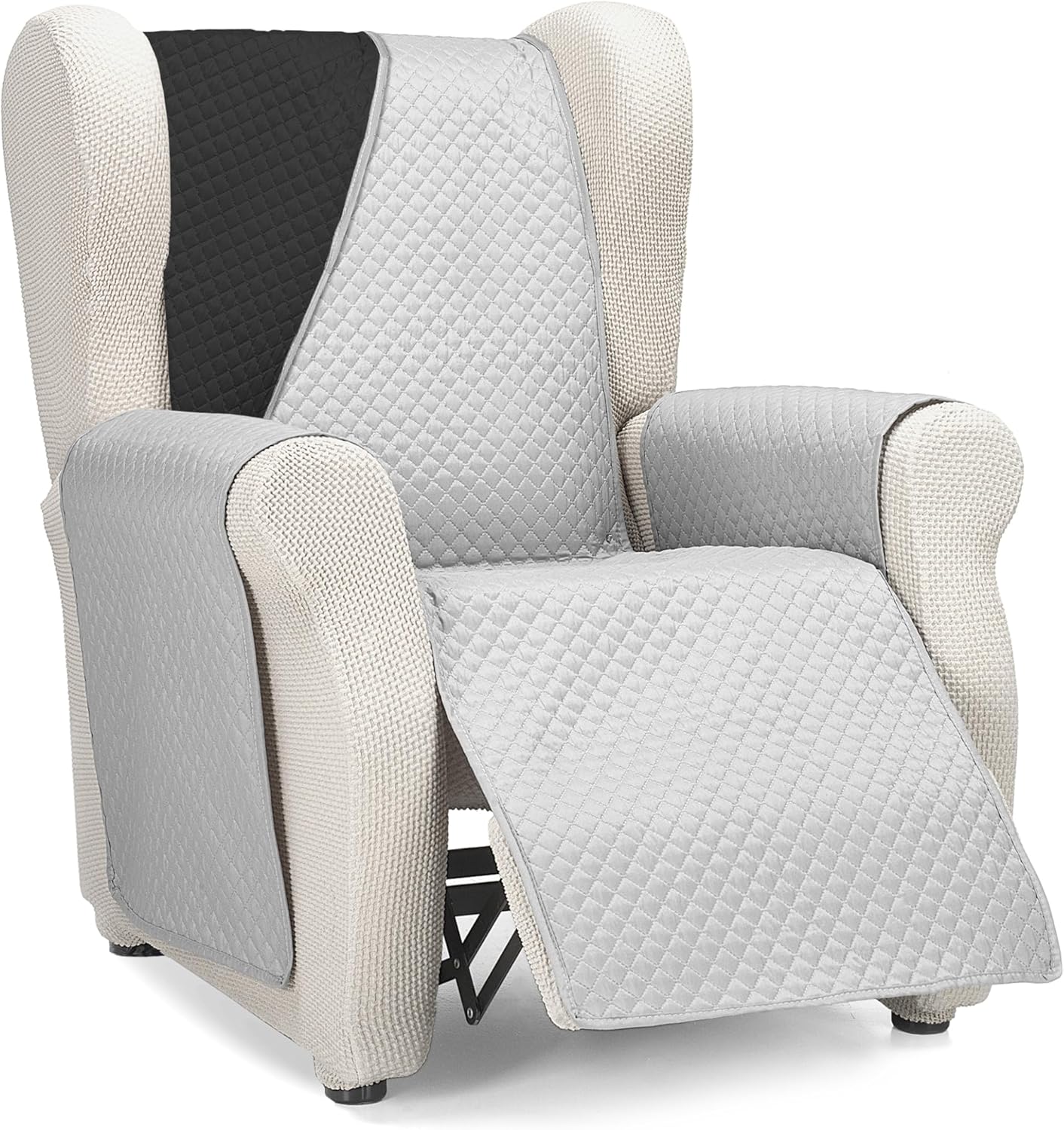 Martina Home Diamond Quilted Reversible Sofa Cover Grey/Black 2 Seater