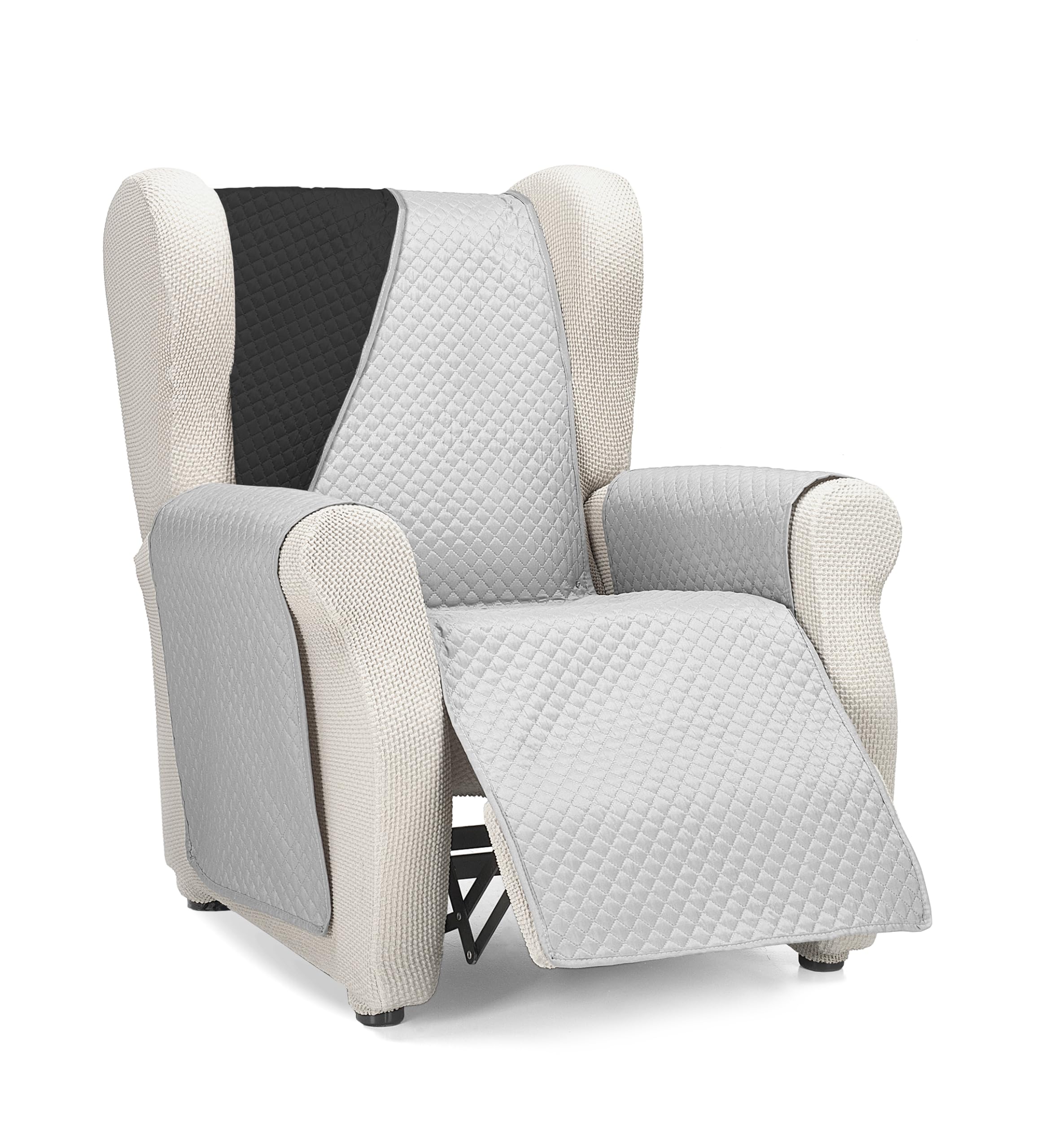 Martina Home Diamond 1 Seater/Relax Sofa Cover - Grey/Black