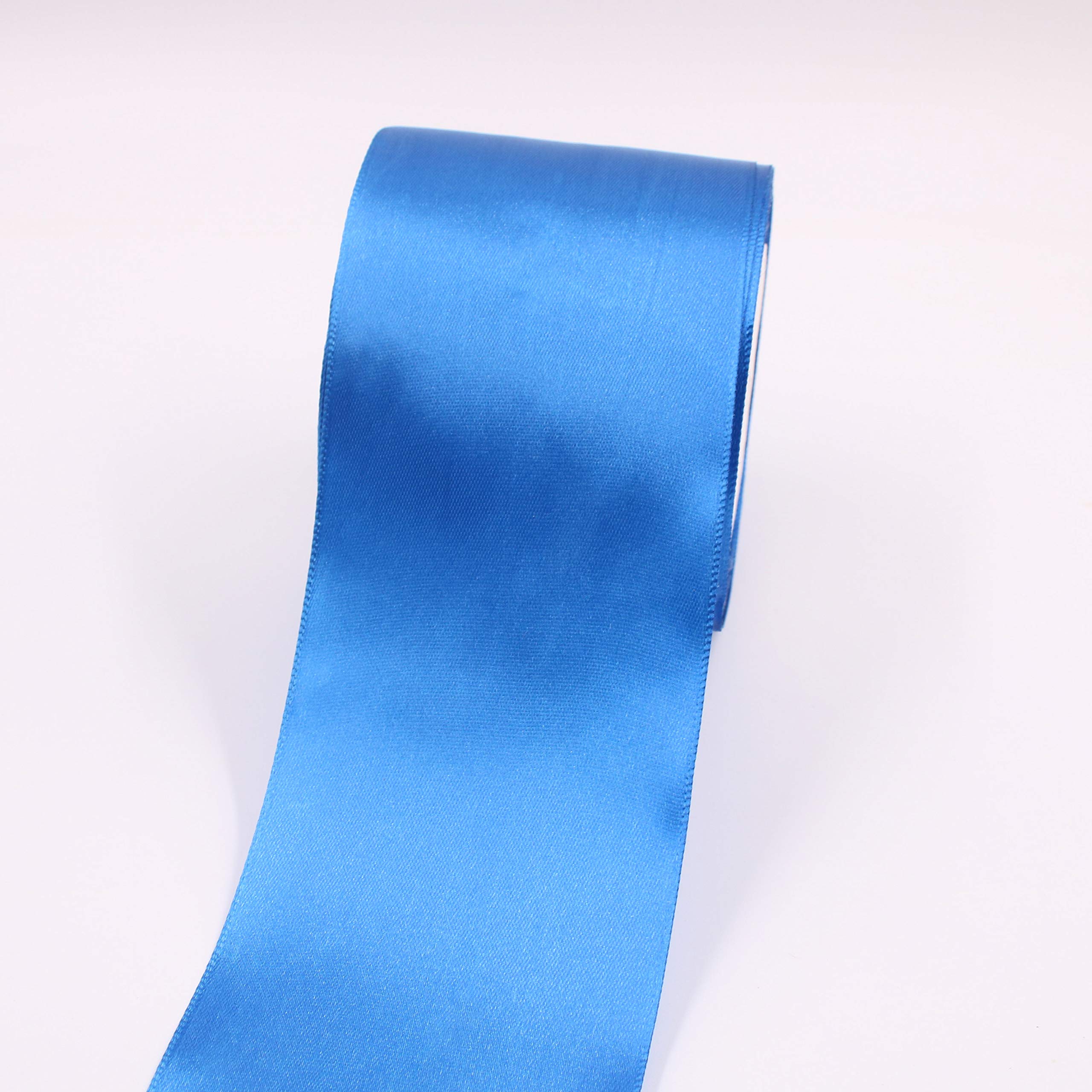 Hoyoo 3 Inch Satin Ribbon Solid Color Polyester Ribbons Roll 25 Yards (Royal Blue, 3 Inch)