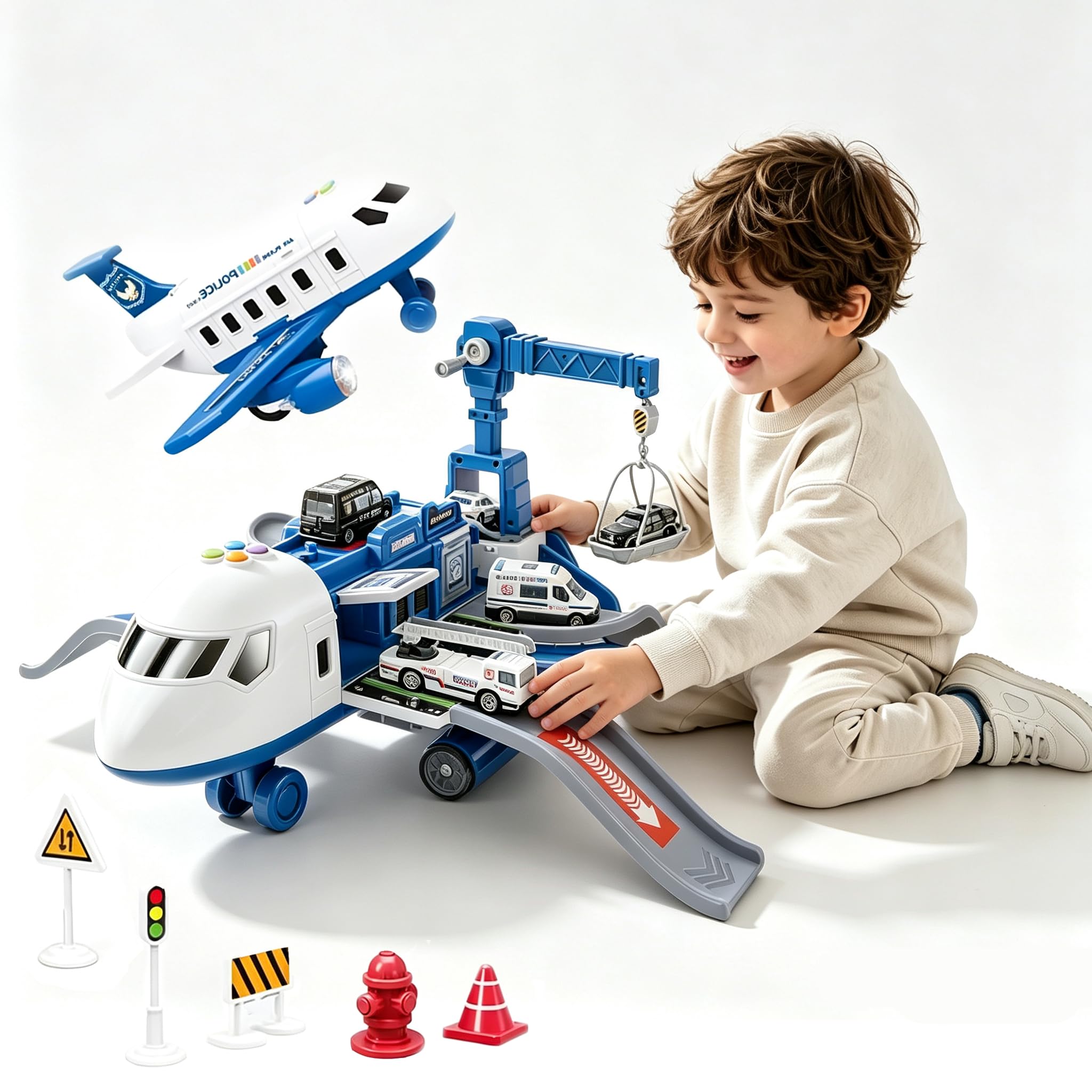 Airplane Toys Set for Toddlers 3+ Years (police)