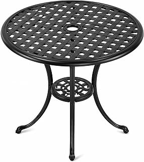 Gartentisch rund Ø 60 cm aus Gussaluminium mit 5 cm