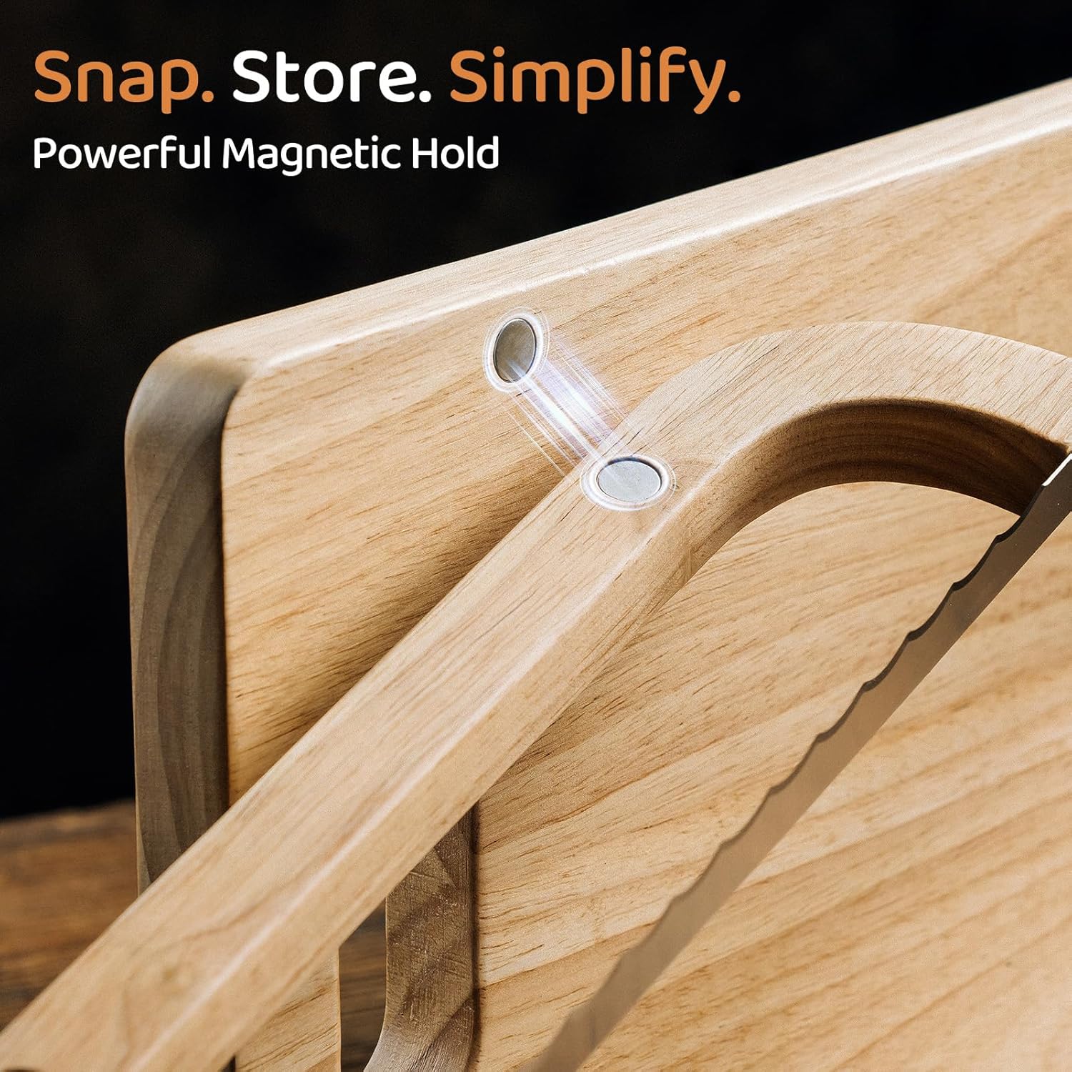 Sourdough Bread Slicer Set – Rubber Wood Cutting Board with Bread Groove, Curved Handle Knife, Magnetic Storage, Adjustable Thickness for Artisan Homemade Loaves