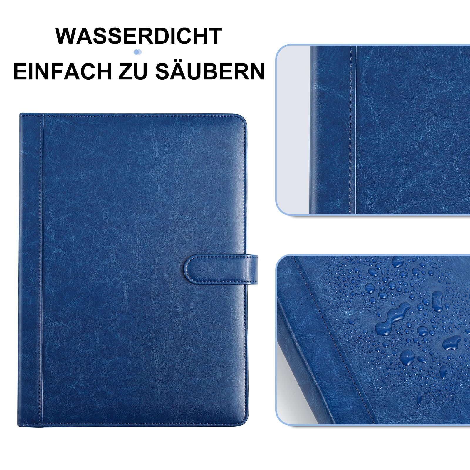 Porte-Documents A4 Royouzi - Cuir PU Avec Pince Et Porte-Stylos - Idéal Bureau Et Réunions