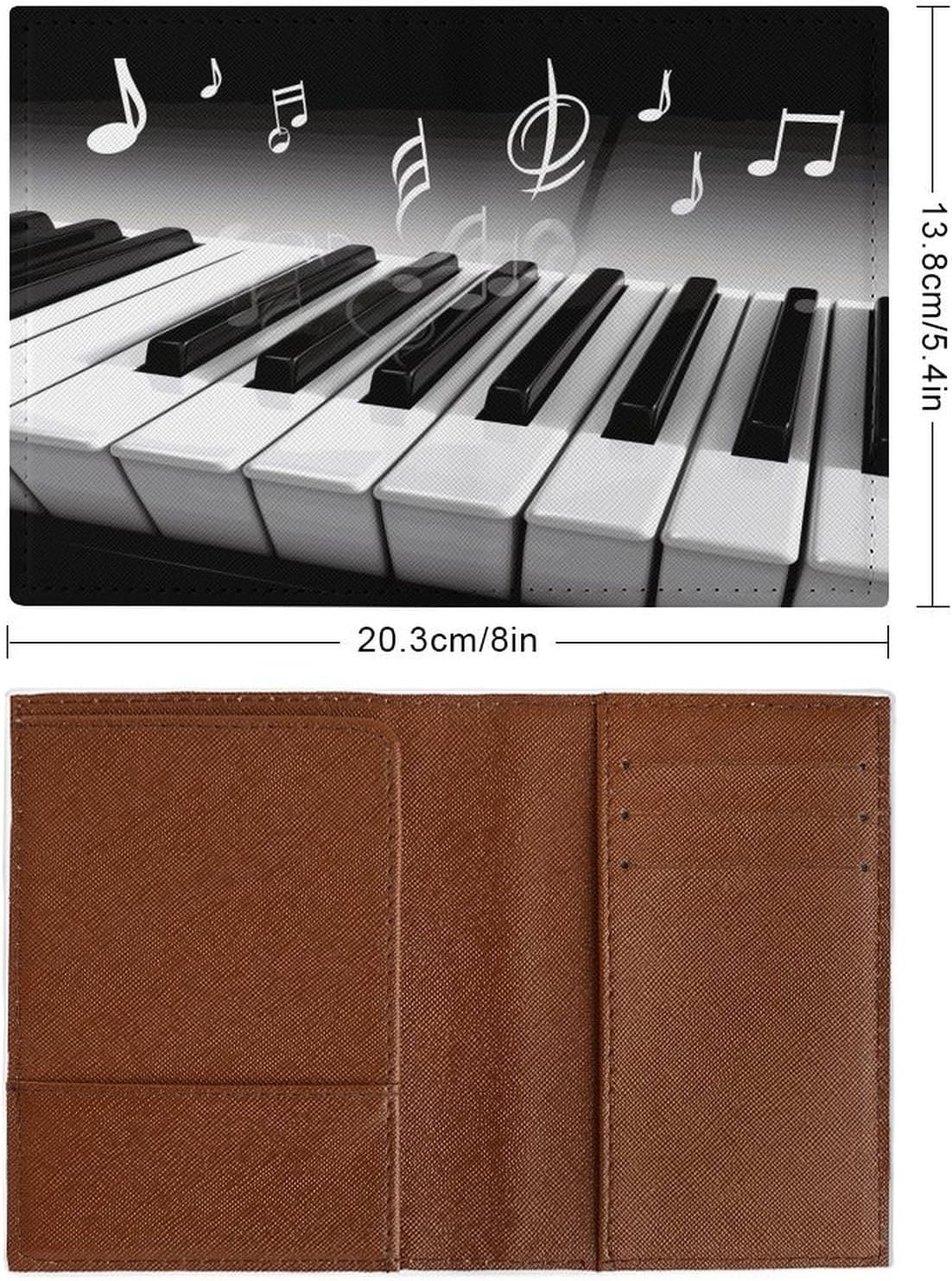 Piano Music Symbol Passport Holder Travel Passports Wallet with Card Slot Passport Cover PU Passports Protector image 2