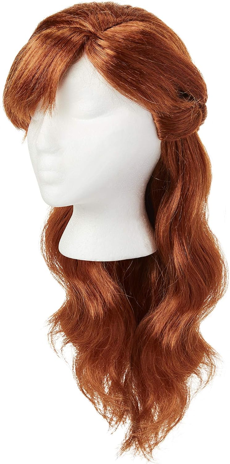 Disney Frozen 2 Anna Wig, 18" Long Flowing Red Hair with Braid Detail for Girls Costume, Dress Up or Halloween - for Ages 3+