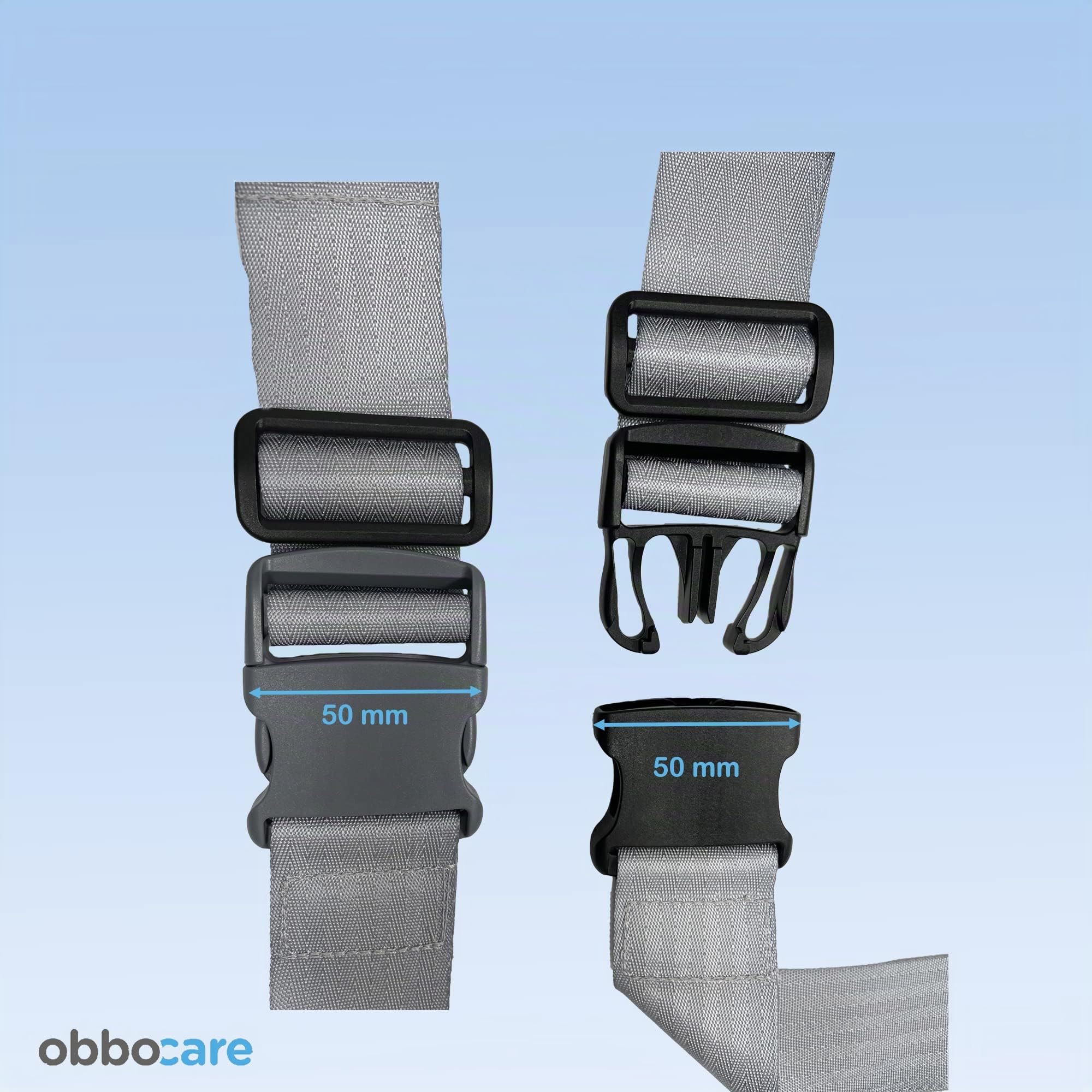 Obbocare - Cinturón Abdominal Para Sujeción De Tronco En Silla De Ruedas. Cinturón Con Pieza Perineal Con Cierre Con Clip Y Rápido Ajuste. Anticaídas. Talla 1