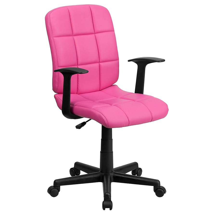 Amazon.com: Flash Furniture Clayton Mid-Back Pink Quilted