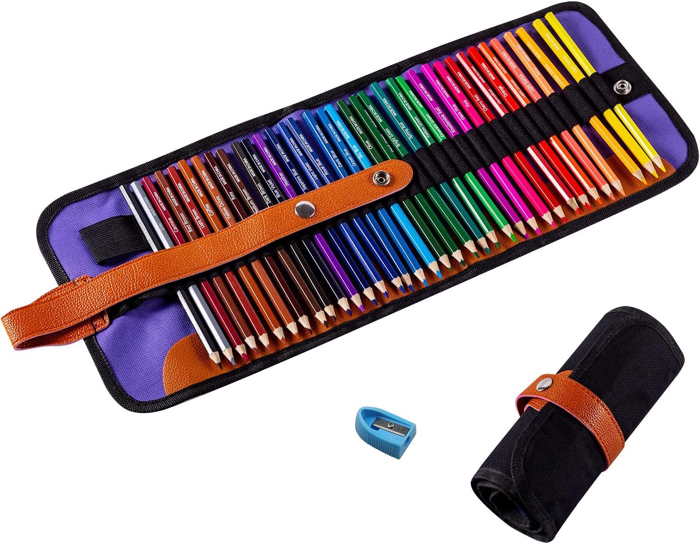 ARZASGO 50 Colored Pencils Set, Artist Coloring Pencils for Adult Coloring Books, Artist Sketch, Premier Drawing Pencils with Canvas Roll-up Pouch Bag ...