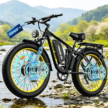 Electric Bike for Adults, Dual Motor EBIKE, 60V/1500Wh Removable Battery