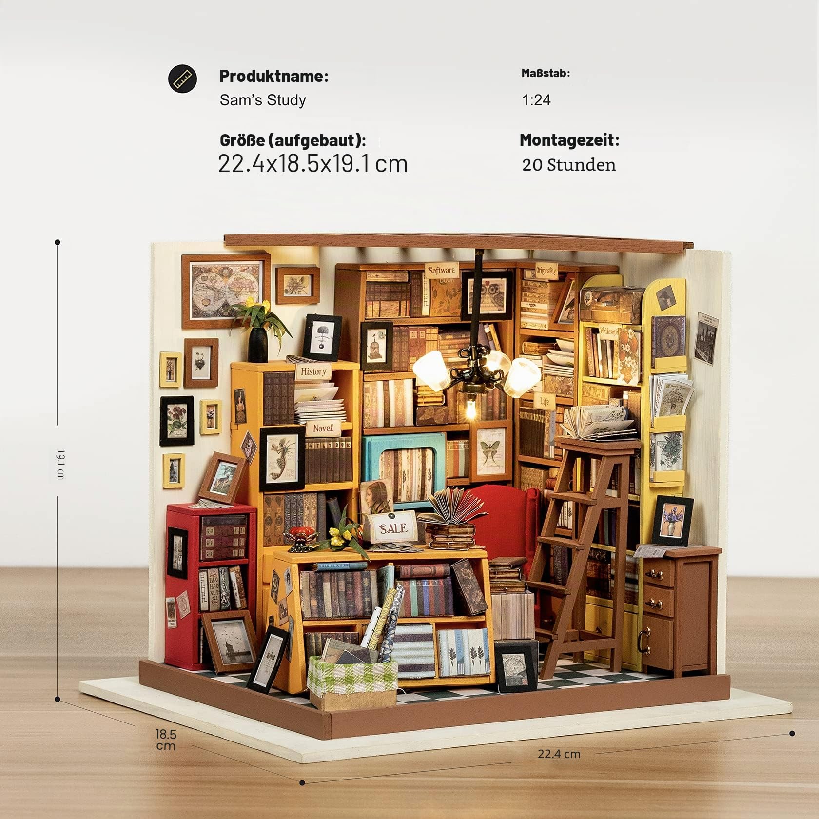 Rolife DIY Miniature House Miniatur Haus Bausatz Selber Bauen mit LED Licht Deko 3D Holzpuzzle Modellbausatz Diorama Modellbau Bastelset für Erwachsene