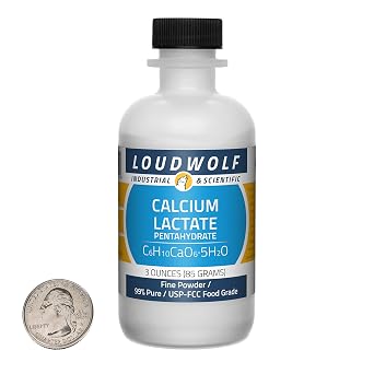 Calcium Lactate / 3 Ounce Bottle / 99% Pure USP-FCC Food Grade/Fine Powder/USA