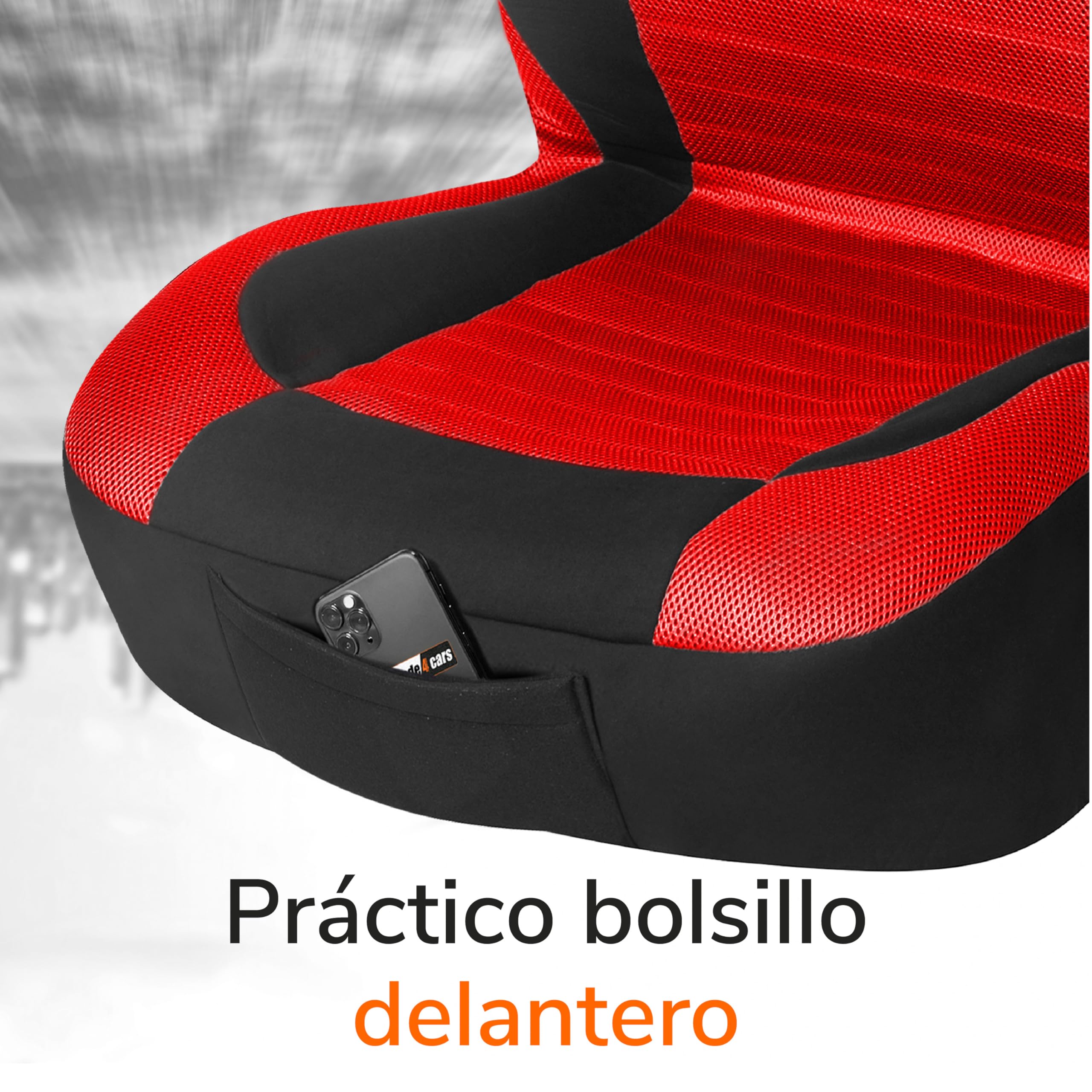 Upgrade4cars Fundas Asientos Set Universal Versión 2026 | Protectores para Delanteros y Trasero en Rojo | Accesorios Coches Interior Decoración