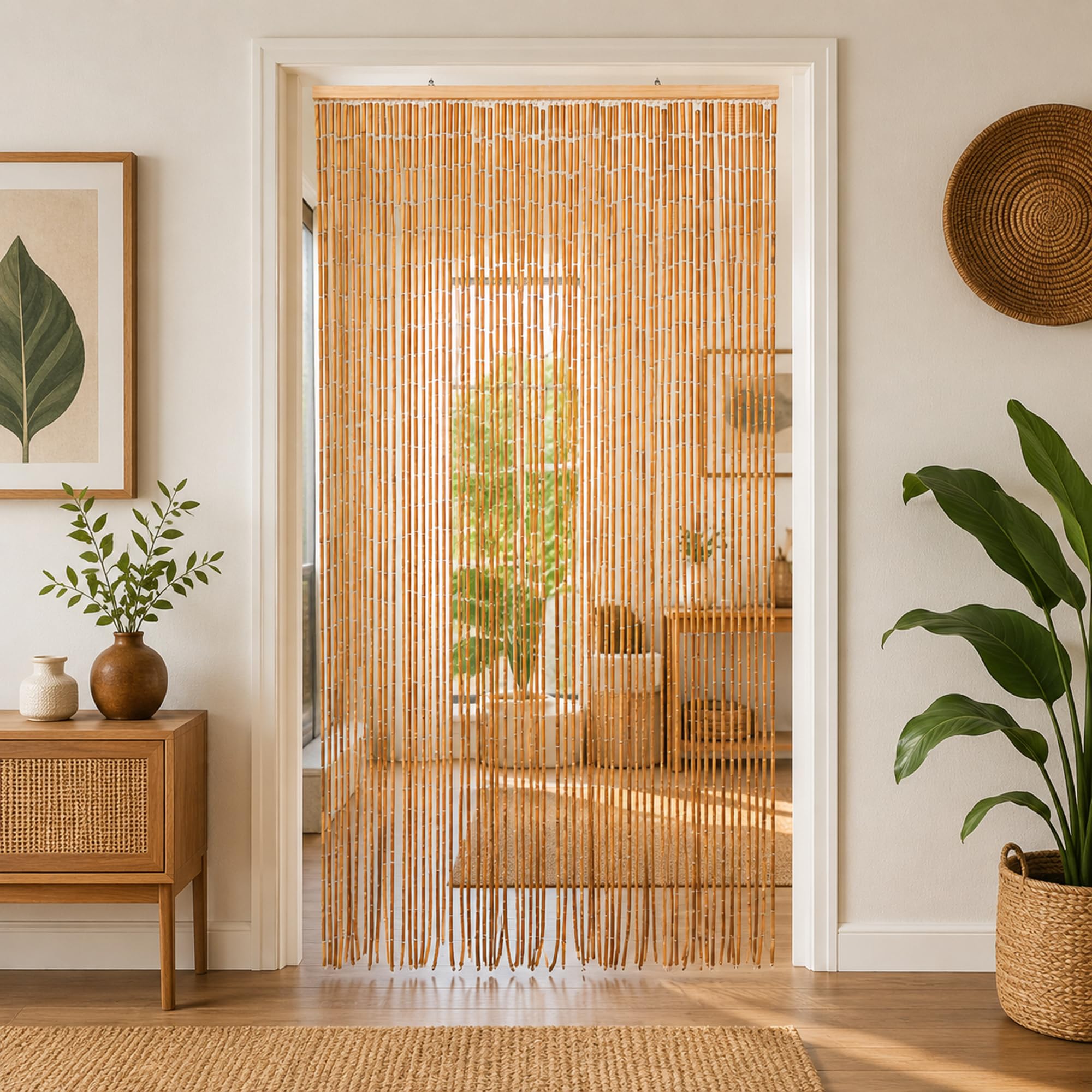 Amazon.com: TACHILC Boho Wood Beaded Door Curtain, Handmade Bamboo