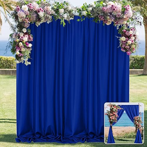 Cortinas de fondo azul rey de 10 x 10 pies para fiestas, escenarios, bodas, ceremonias, cortinas de filtrado de luz, telón de fondo para fotografía