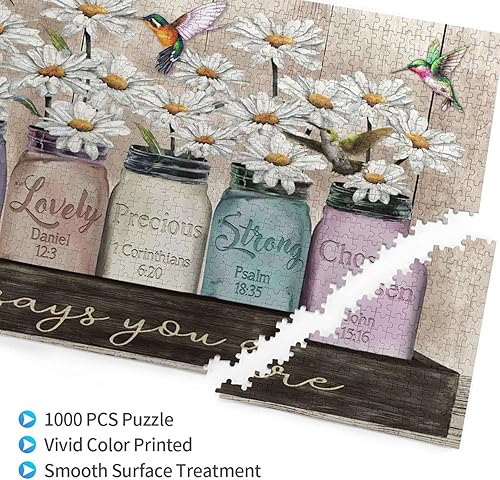 Miniatura 3 de Rompecabezas de 500 piezas para adultos, con texto en inglés "God says you eres" (Dios dice que eres único), preciosos rompecabezas para adultos,