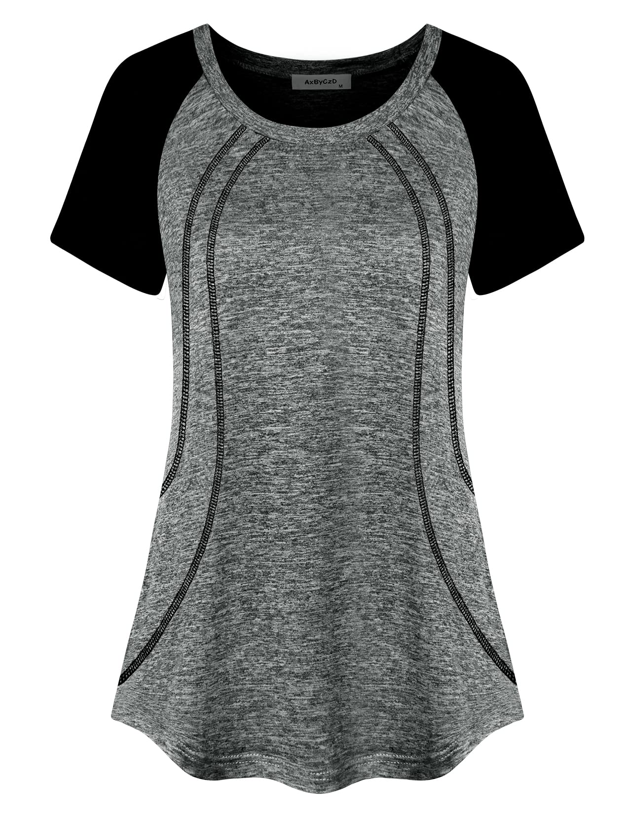 AxByCzD Womens Workout Shirts Fashion Casual Raglan Short Sleeve Yoga Gym Athletic Tops