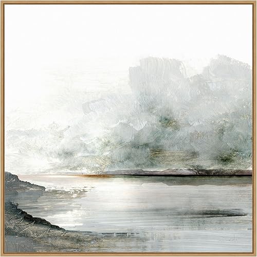 Miniatura 20 de Amanti Art Lienzo enmarcado para pared, 16 x 16 Ebb por Dan Hobday, lienzo enmarcado para pared, obras de arte de paisajes, decoración tradicional,