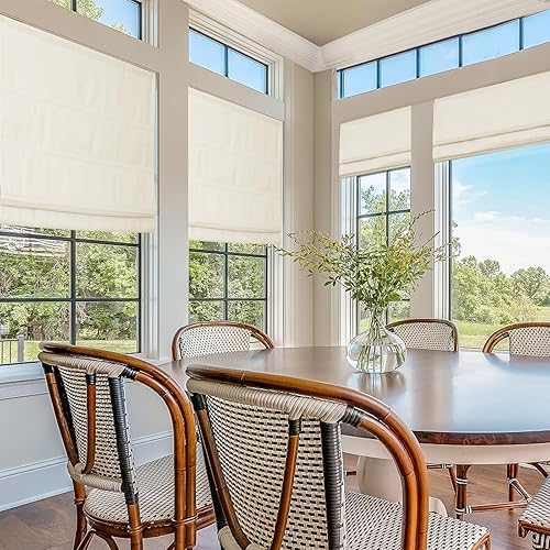 Vista 19 de Sunbox Persianas romanas sin cordón, de tela para oscurecer la habitación, persianas romanas para ventanas, puertas, puertas francesas, ventanas