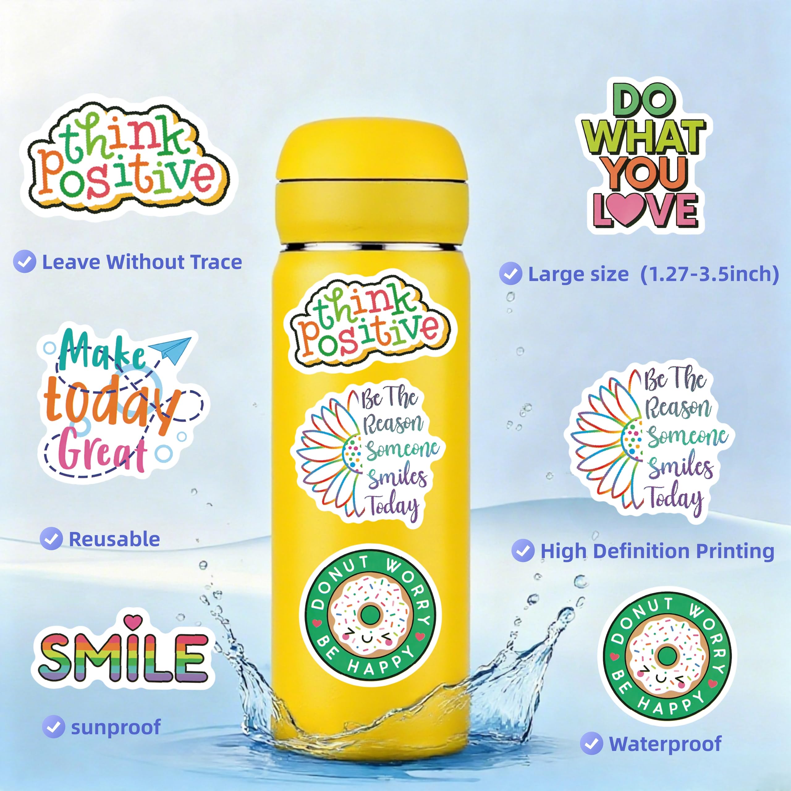 200 adesivi motivazionali positivi per adulti, adesivi motivazionali per bottiglie d'acqua, per album di ritagli, lavagna visiva per diari, laptop, adesivi in vinile per adolescenti, bambini,