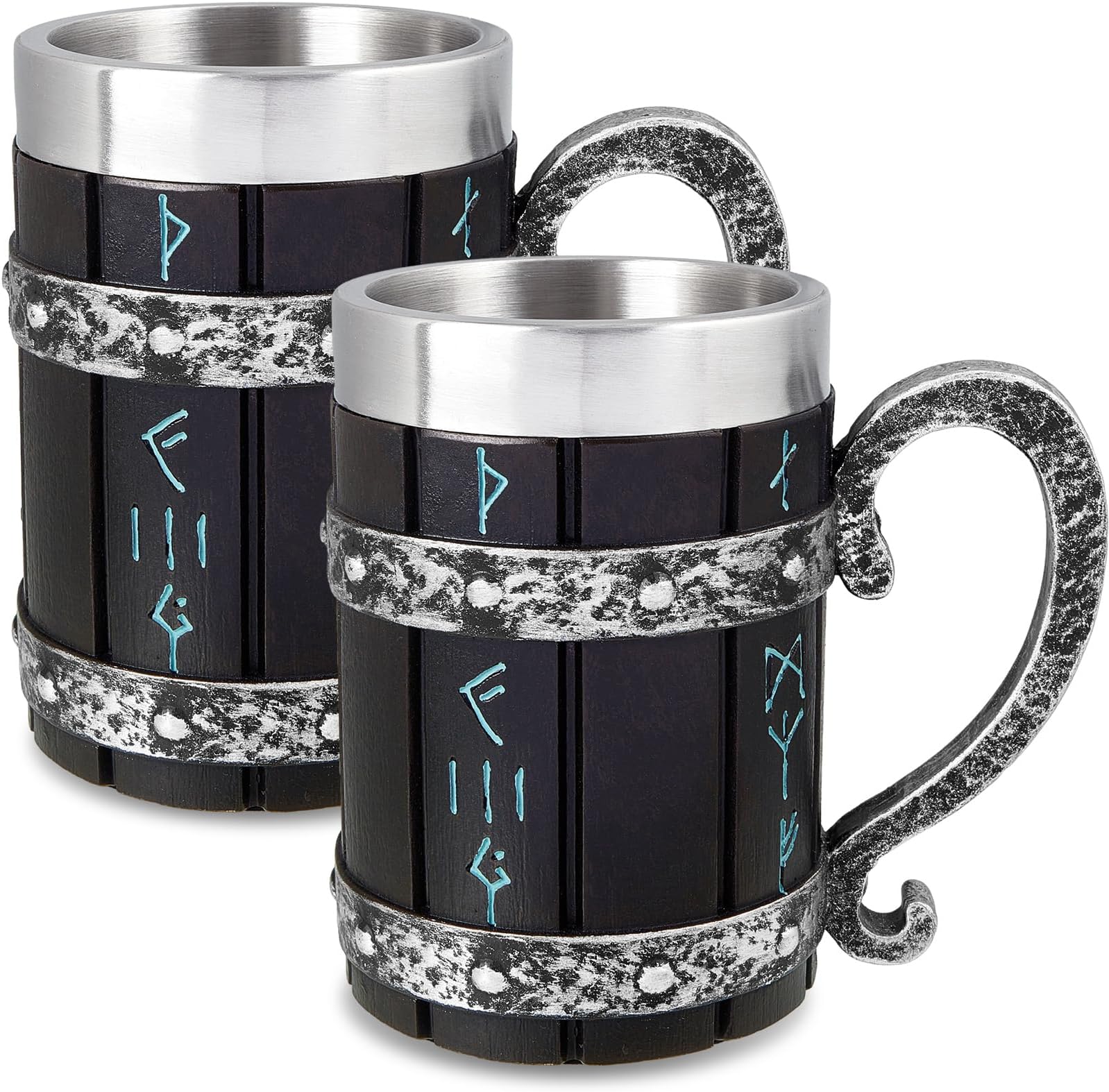 Tioncy 2 Pcs 20 oz Nordic Viking Rune Mug with Handle