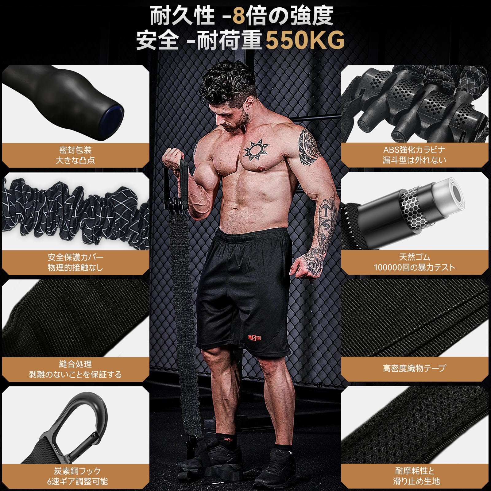 Amazon | INNSTAR 懸垂 補助 トレーニングチューブ 懸垂 補助バンド 3