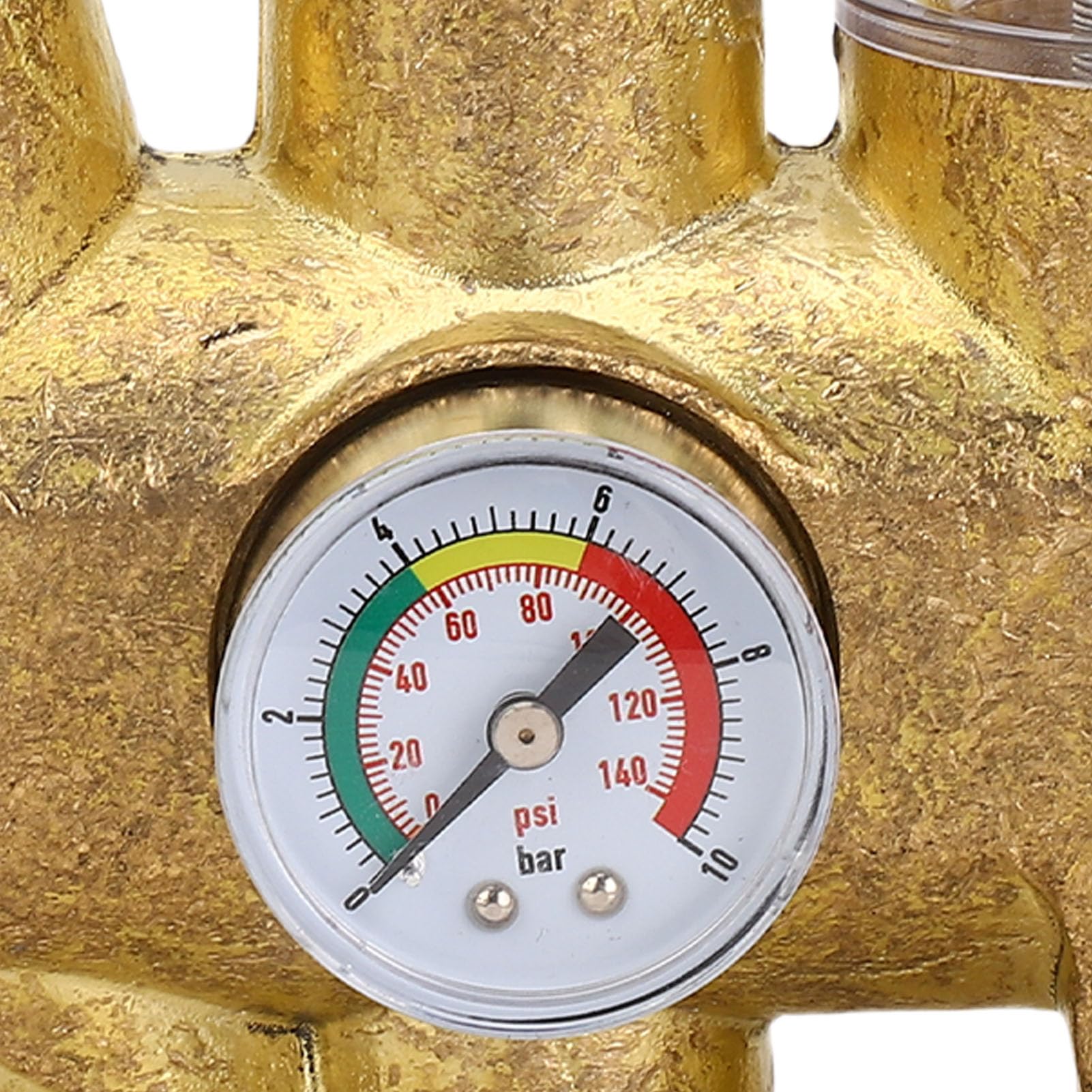 Válvula reguladora de presión de agua SustVita, cuerpo de latón DN15 de 1/2 pulgada, con filtro autolimpiante de 40 μm y manómetro para línea de agua residencial principal (1/2 pulgada (DN15))