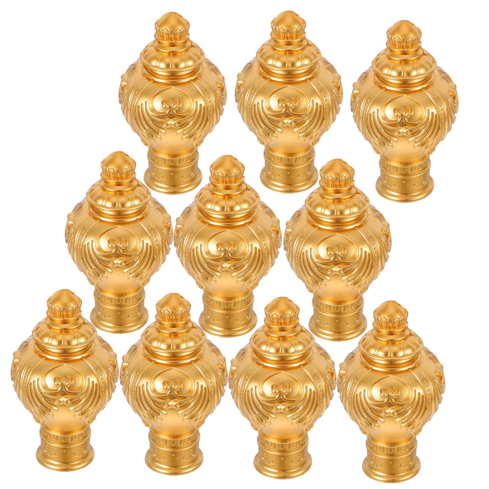 Zerodeko 10Pcs Decorative Curtain Rail Ends Plastic Drapery Rod Caps Elegant Finish for Rods Easy Installation for Nursery and Bedroom Decor