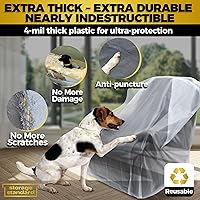 Vista 3 de Fundas de plástico para muebles para mudanza y almacenamiento - Protectores de fundas para sillas de alta resistencia, impermeables y a prueba