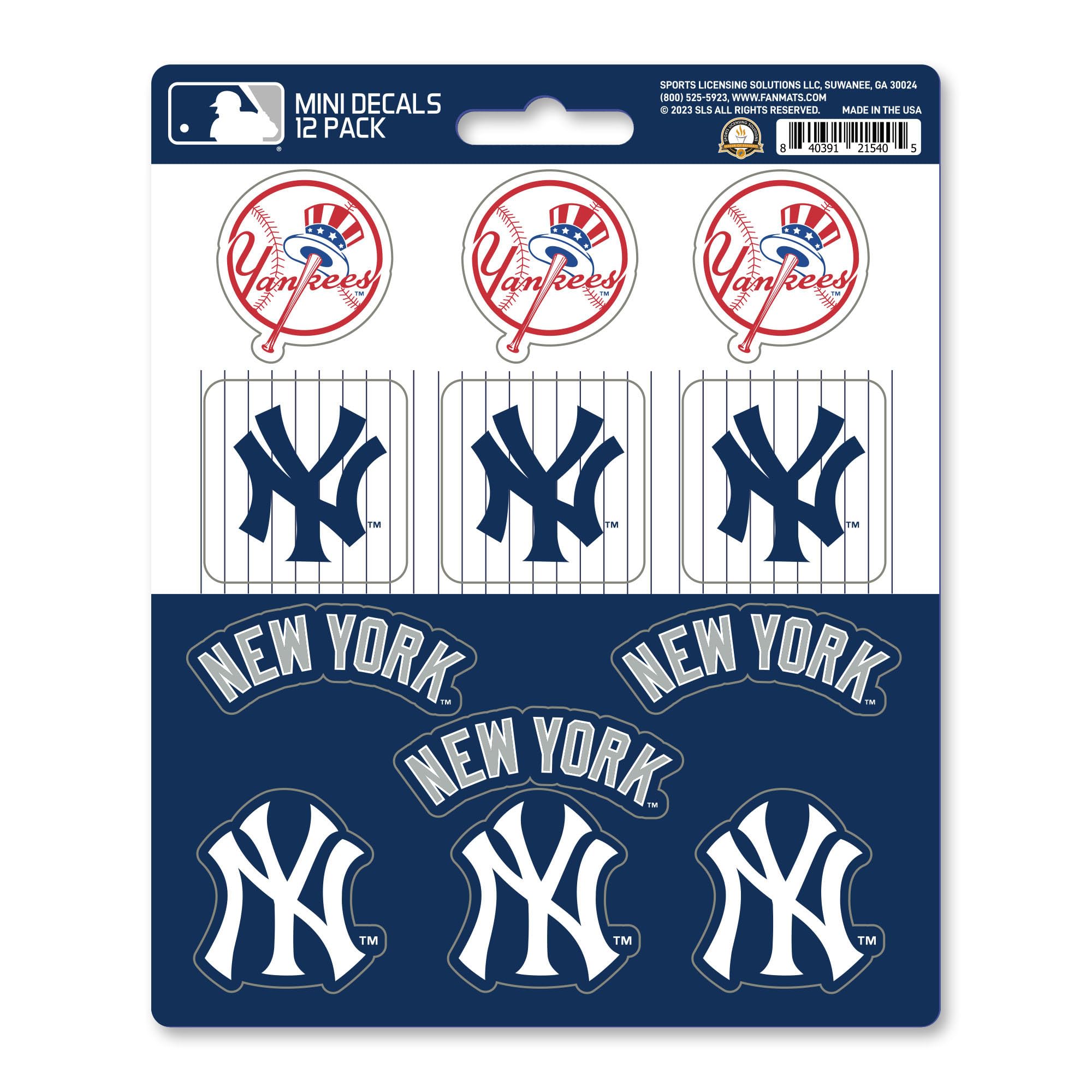 FANMATS 39338 New York Yankees Mini Decal 12-pk