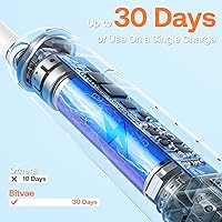 Vista 4 de Bitvae R2 - Cepillo de dientes eléctrico rotativo para adultos con 8 cabezales de cepillo, 5 modos, cepillo de dientes recargable con sensor