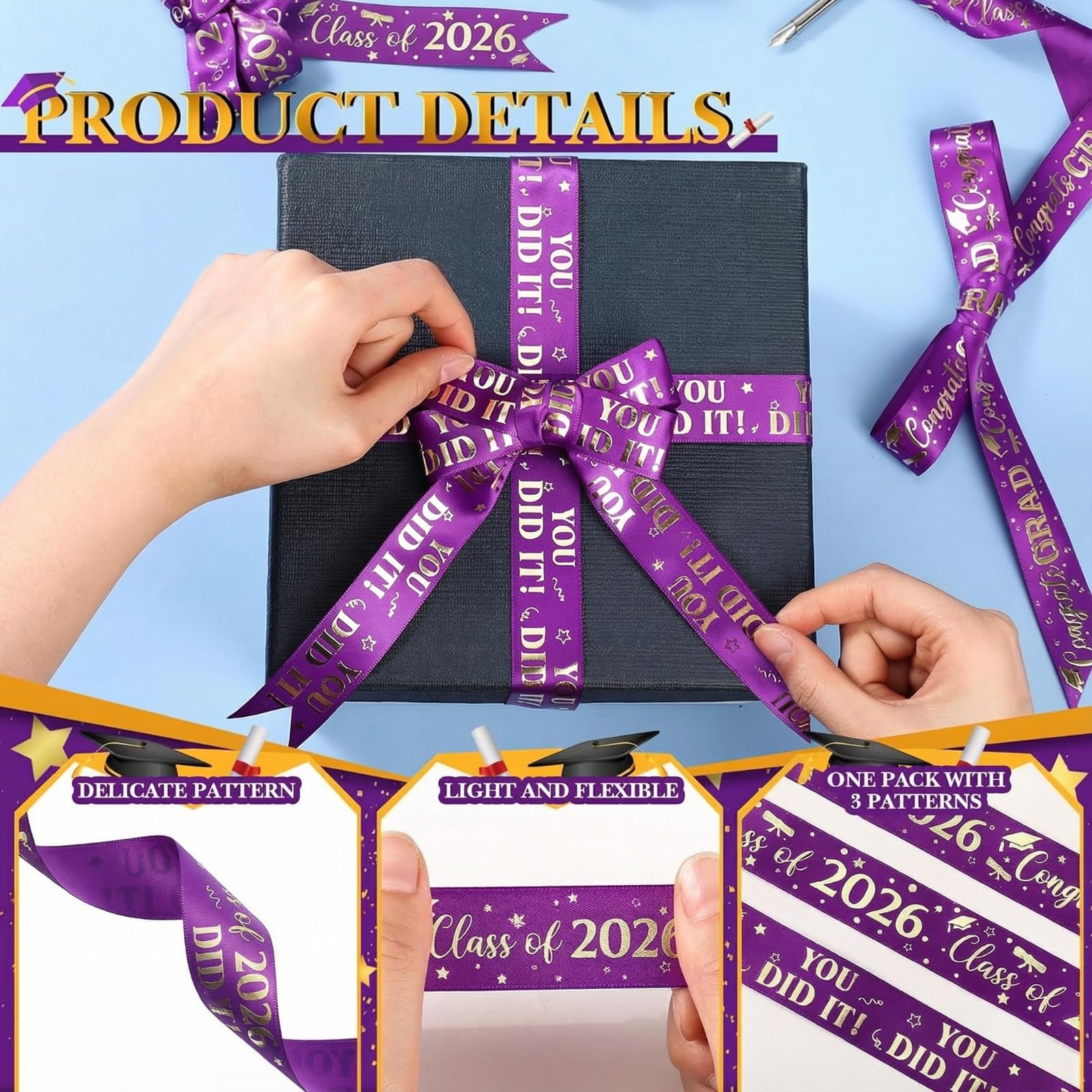 Snapklik.com : Moukeren 3 Roll Class Of 2026 Graduation Ribbon ...
