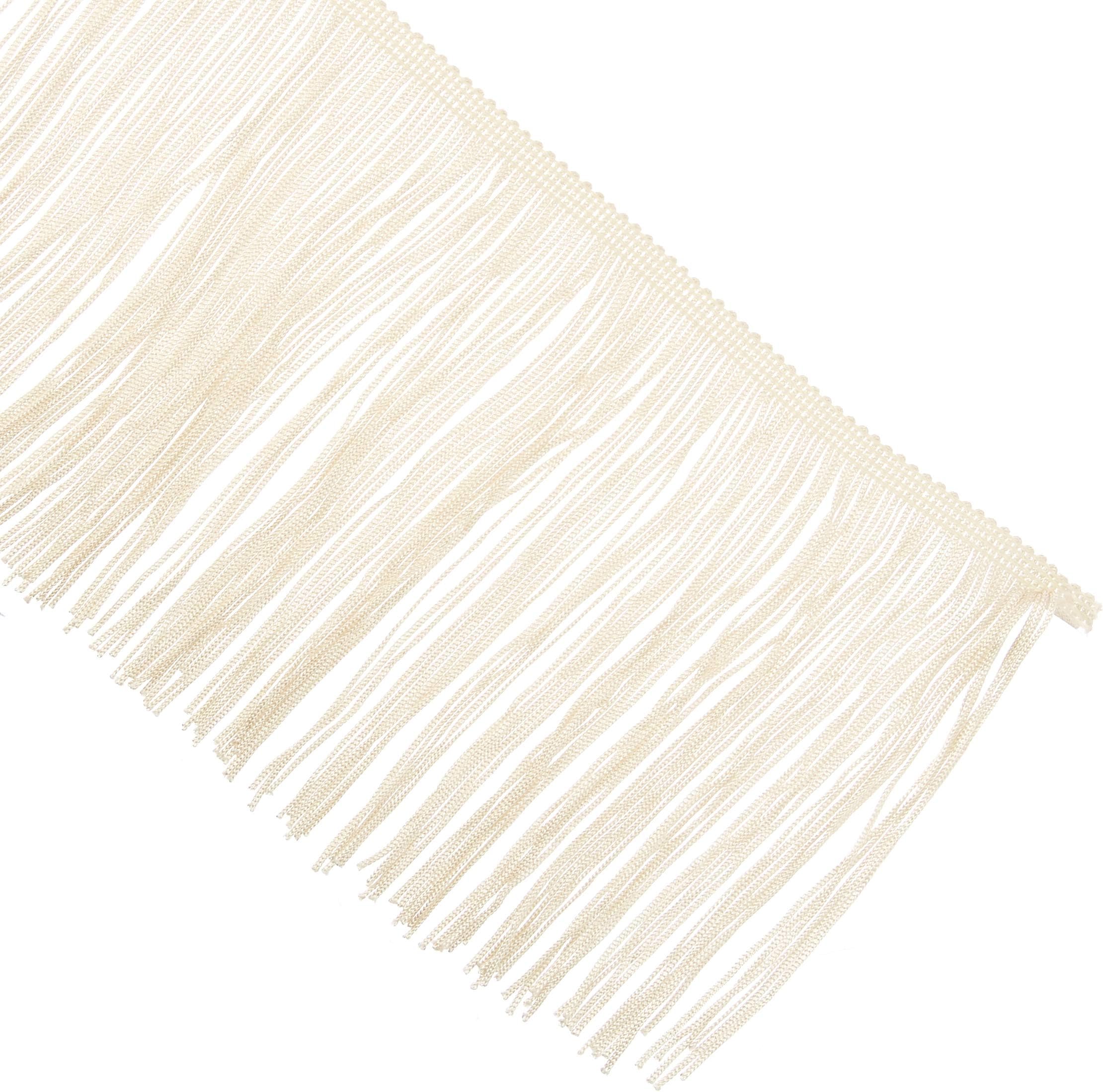 Trims by the Yard 6" Chainette Fringe Trim | Ivory | (5 yard cut)