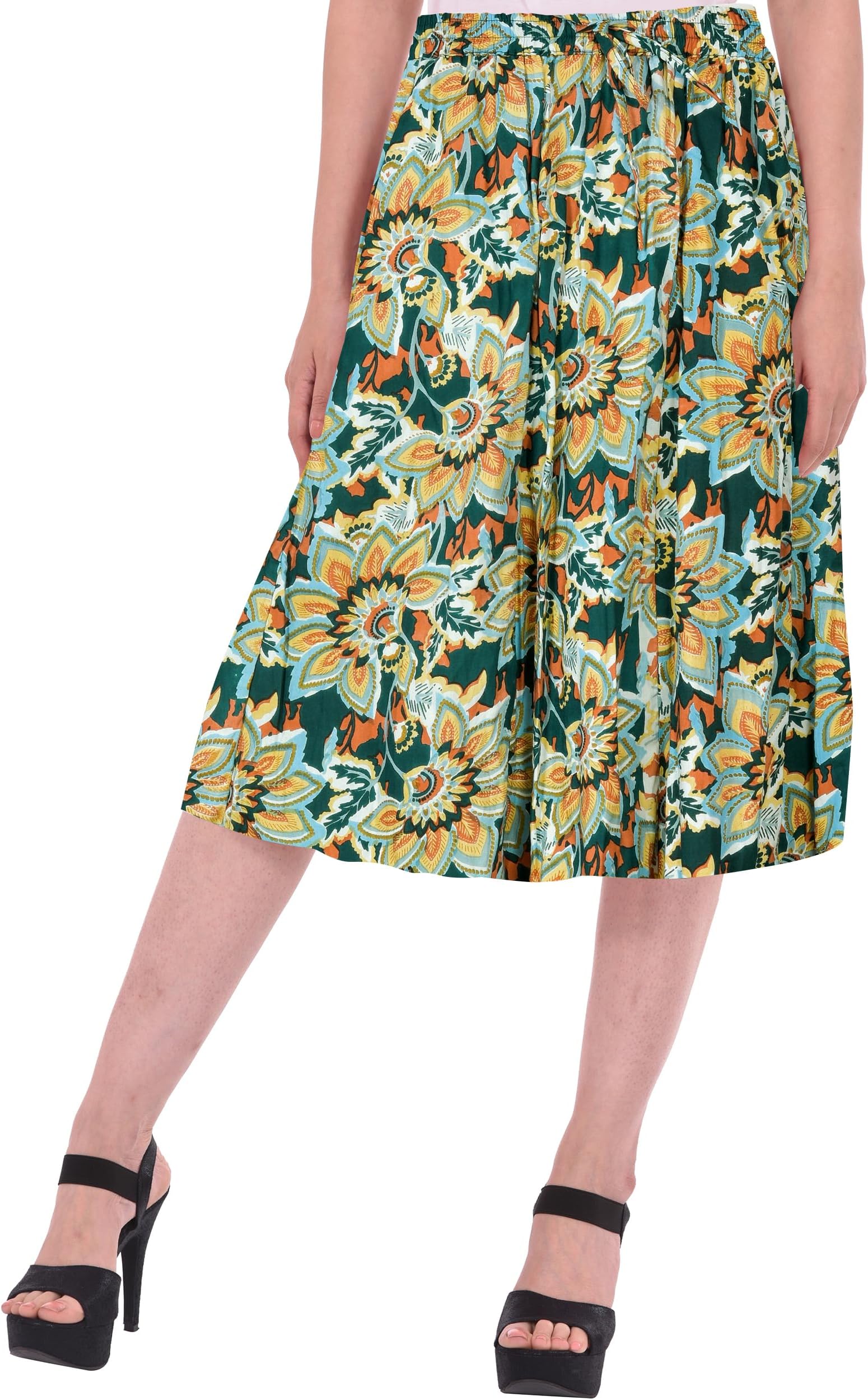 COTTON BREEZE Women's Rayon Regular Fit Skirt Multi Coloured…