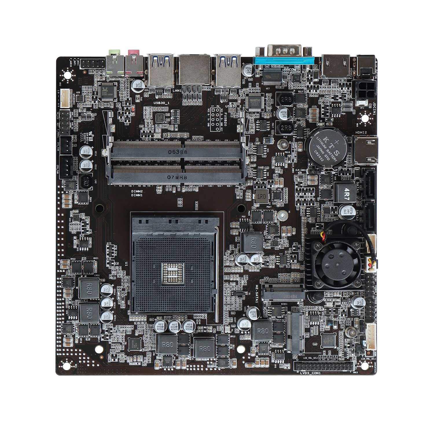 YHJIC for A320 Thin ITX Industrial Control Motherboard AM4 32G Dual-Channel Desktop All-in-One Compu