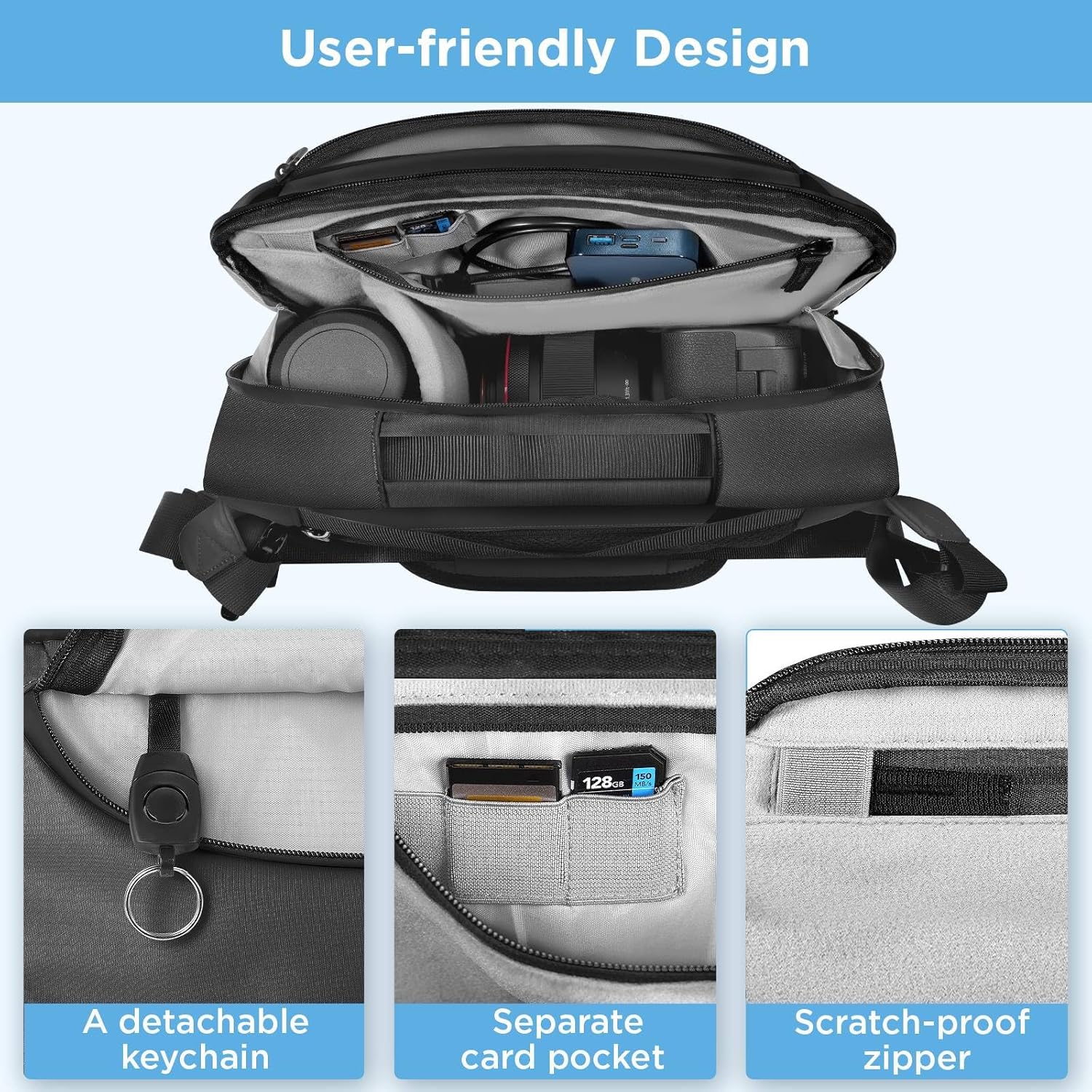 camera sling bag with tripod holder