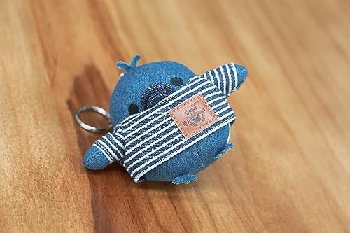 Miniatura 7 de Rilakkuma Kiiroitori San-X - Llavero de peluche de mezclilla original, Azul